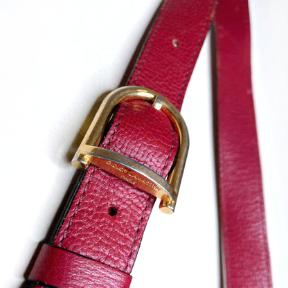 vintage didier lamarthe red leather deboss emblem handbag