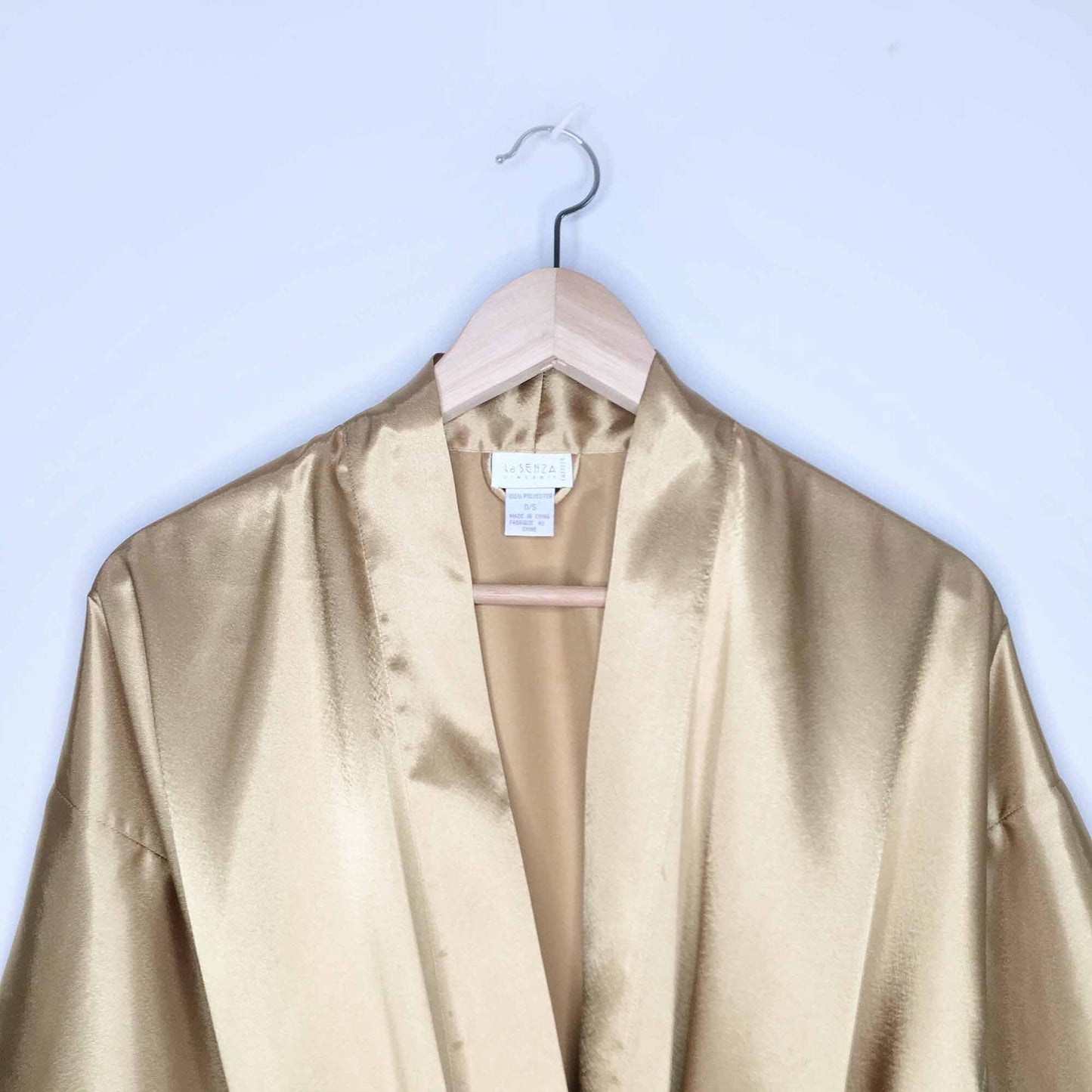 La Senza gold satin kimono robe housecoat - size OS