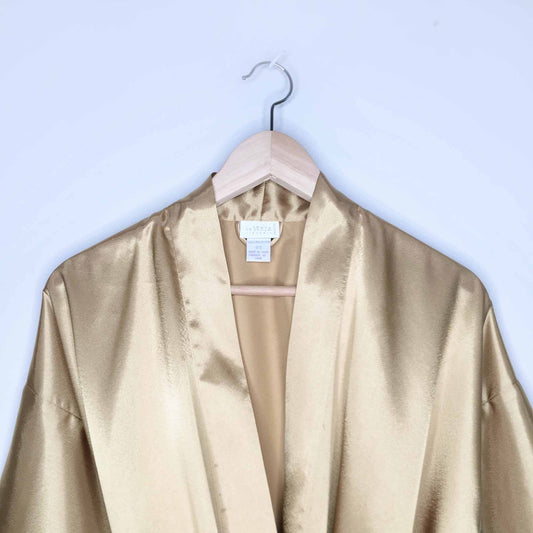 La Senza gold satin kimono robe housecoat - size OS
