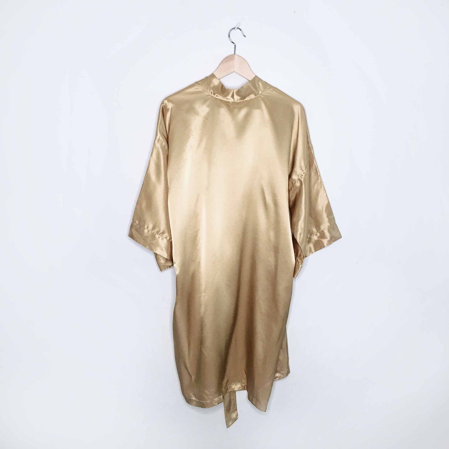 La Senza gold satin kimono robe housecoat - size OS