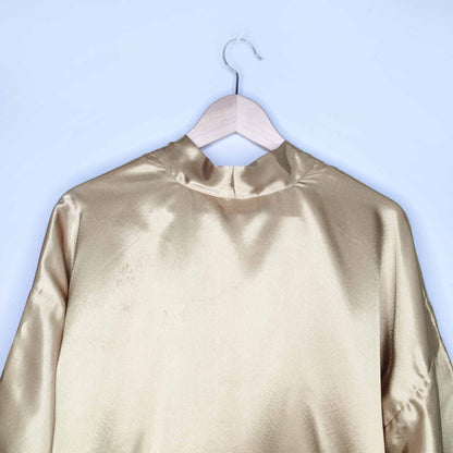 La Senza gold satin kimono robe housecoat - size OS