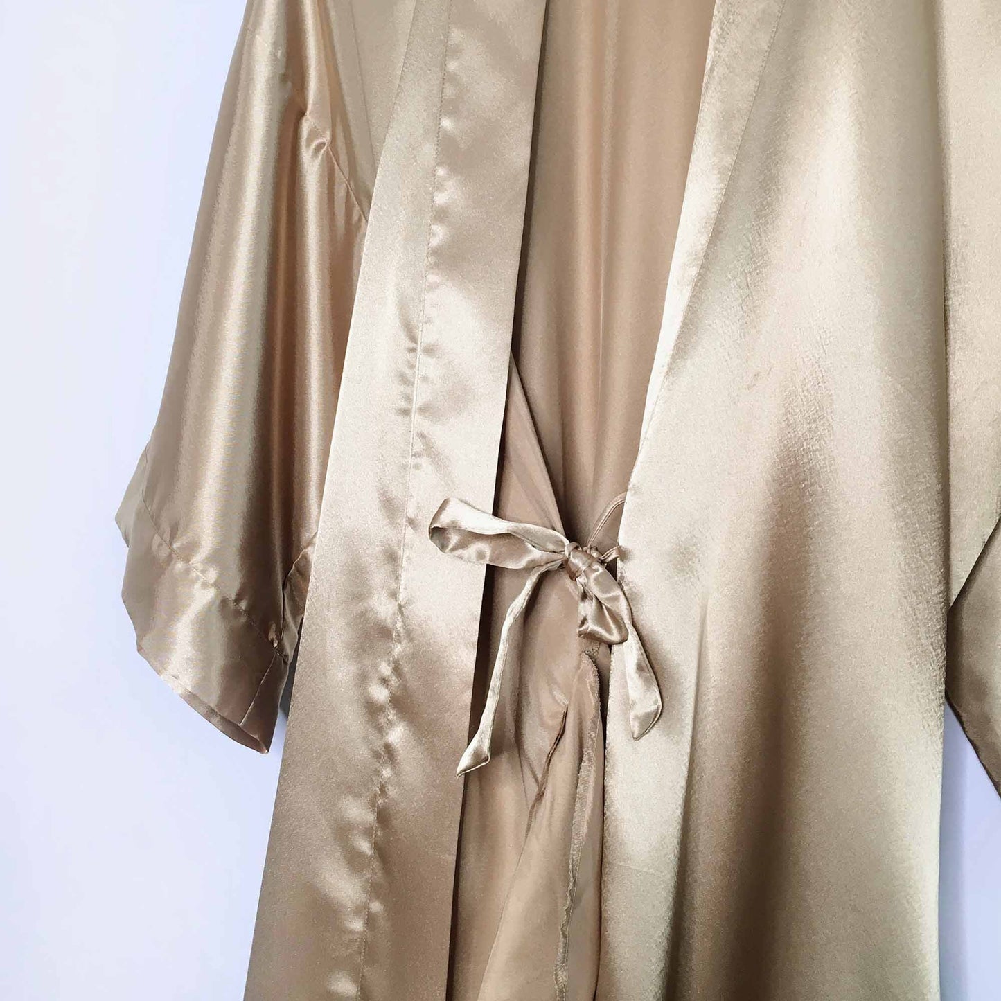 La Senza gold satin kimono robe housecoat - size OS