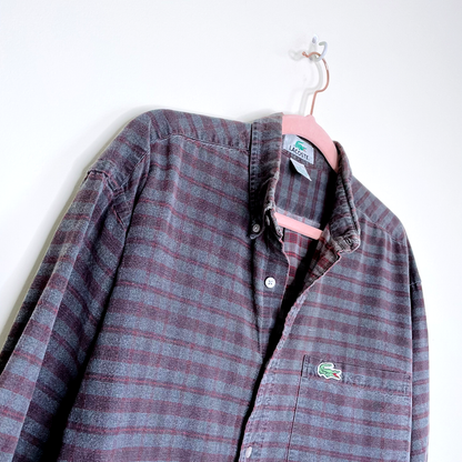 vintage lacoste plaid button down - size medium