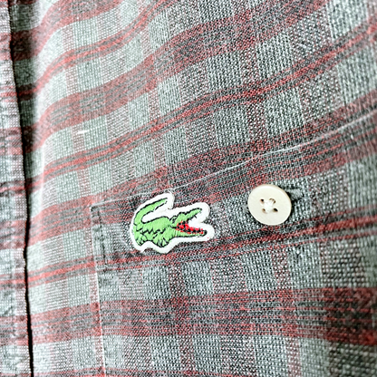 vintage lacoste plaid button down - size medium