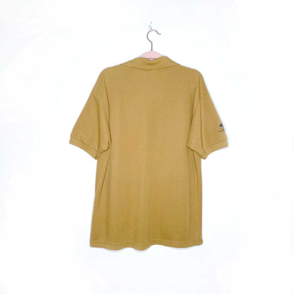 vintage 70s lacoste mustard yellow pique polo shirt - size xl