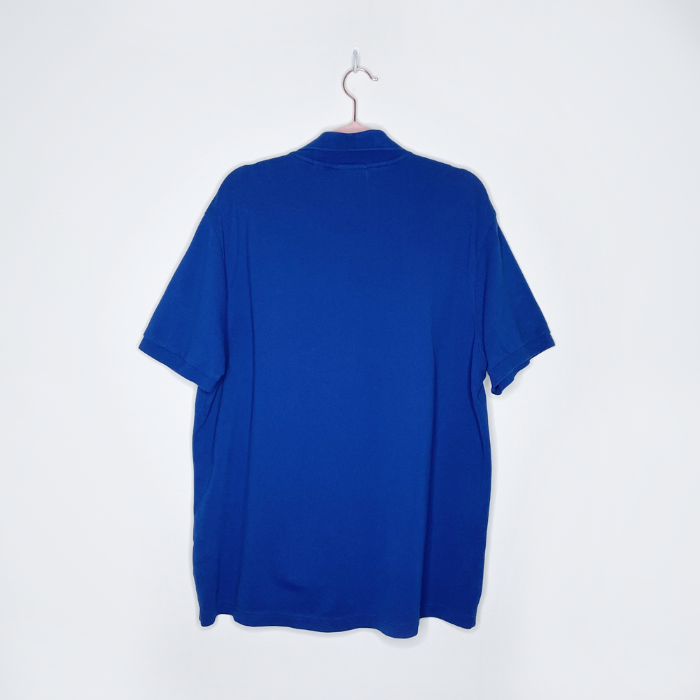 lacoste x minecraft blue patch polo short sleeve shirt - size xl