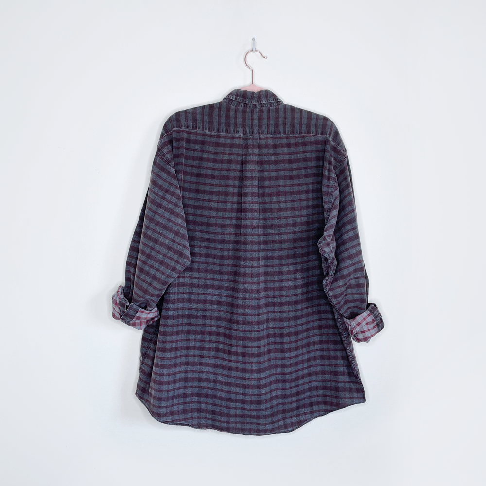 vintage lacoste plaid button down - size medium