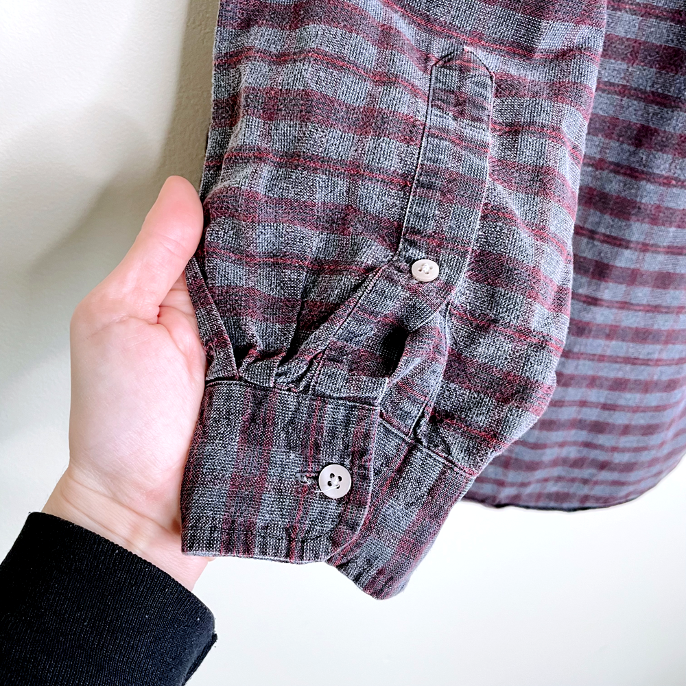 vintage lacoste plaid button down - size medium