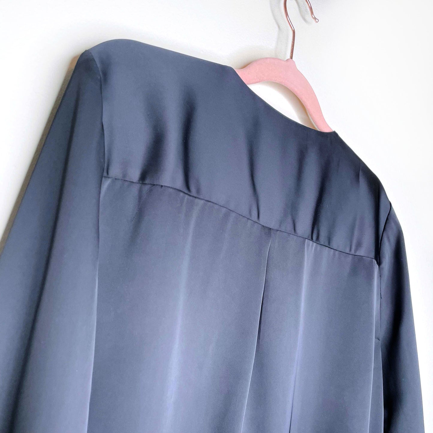 l'academie black satin double breasted military blouse - size medium