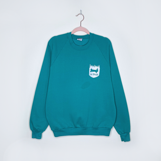 vintage 70s jerzees lac brule crewneck sweatshirt - size large