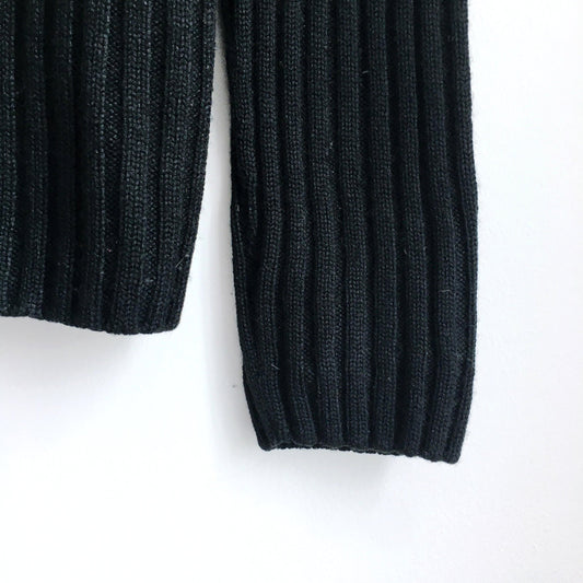 Lacoste chunky rib v-neck wool sweater - size 40