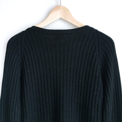 Lacoste chunky rib v-neck wool sweater - size 40