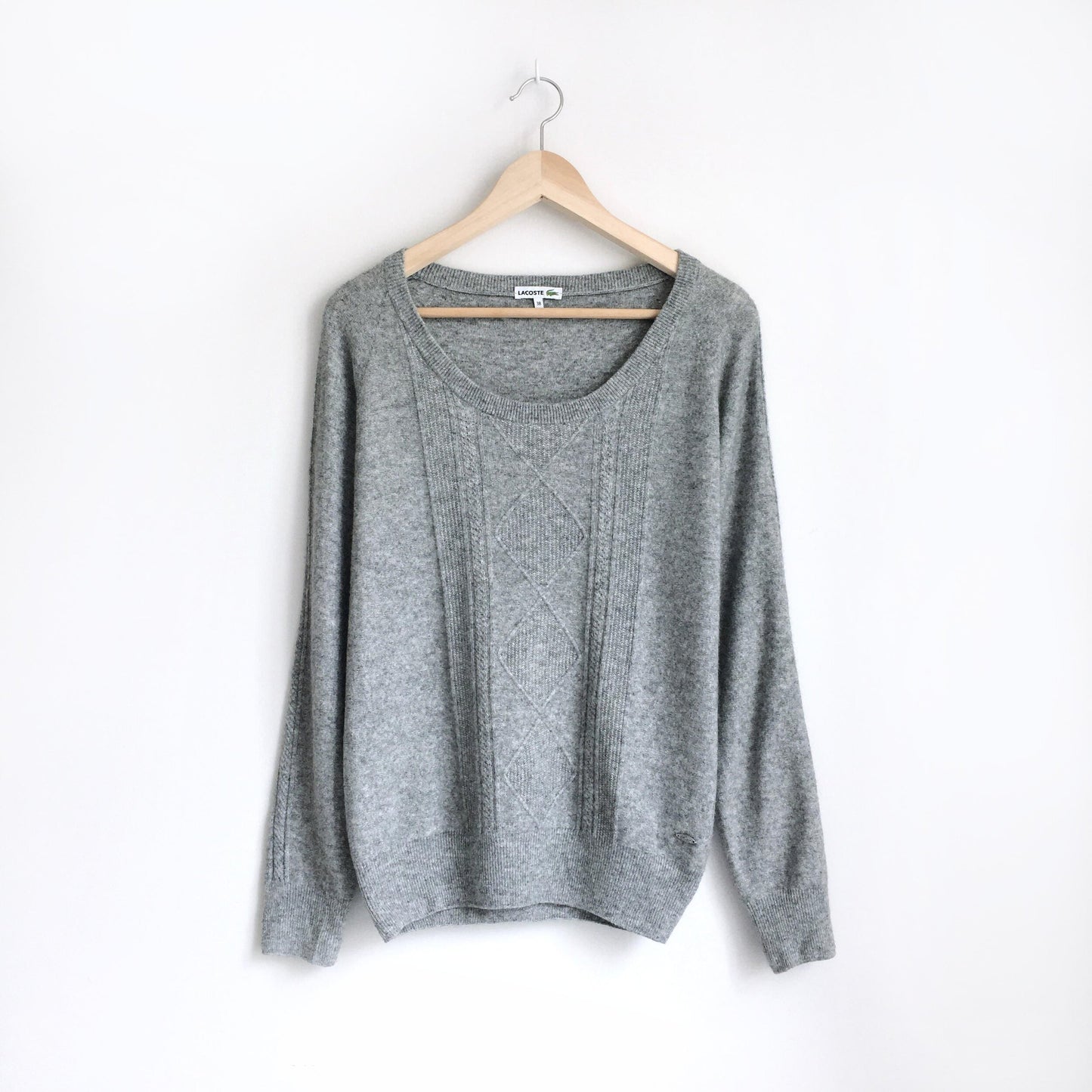 Lacoste cashmere-blend cable knit sweater - size 38