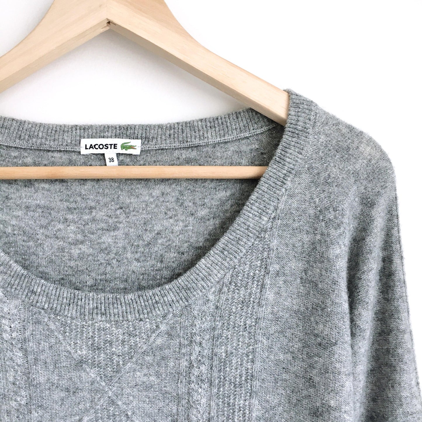 Lacoste cashmere-blend cable knit sweater - size 38
