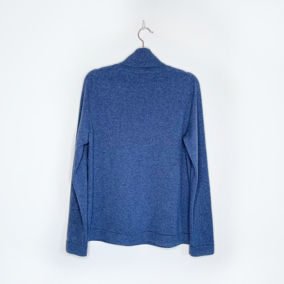 lafayette 148 blue 100% cashmere turtleneck - size medium