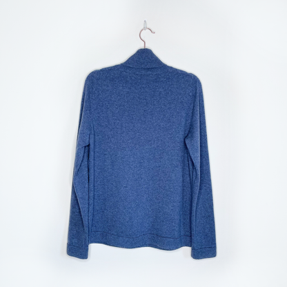 lafayette 148 blue 100% cashmere turtleneck - size medium