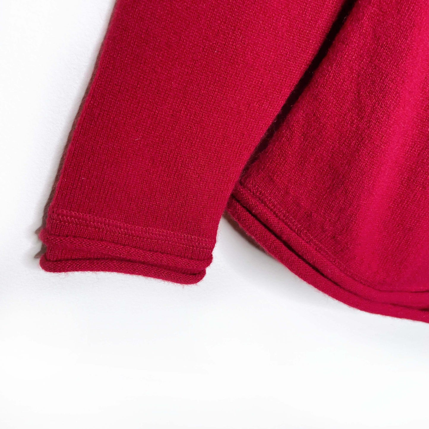 lafayette 148 faux wrap red cashmere sweater - size P petite