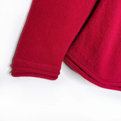 lafayette 148 faux wrap red cashmere sweater - size P petite