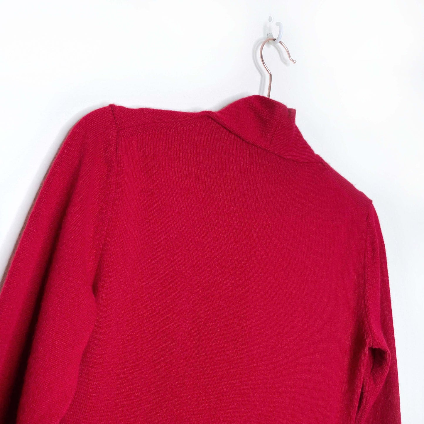 lafayette 148 faux wrap red cashmere sweater - size P petite
