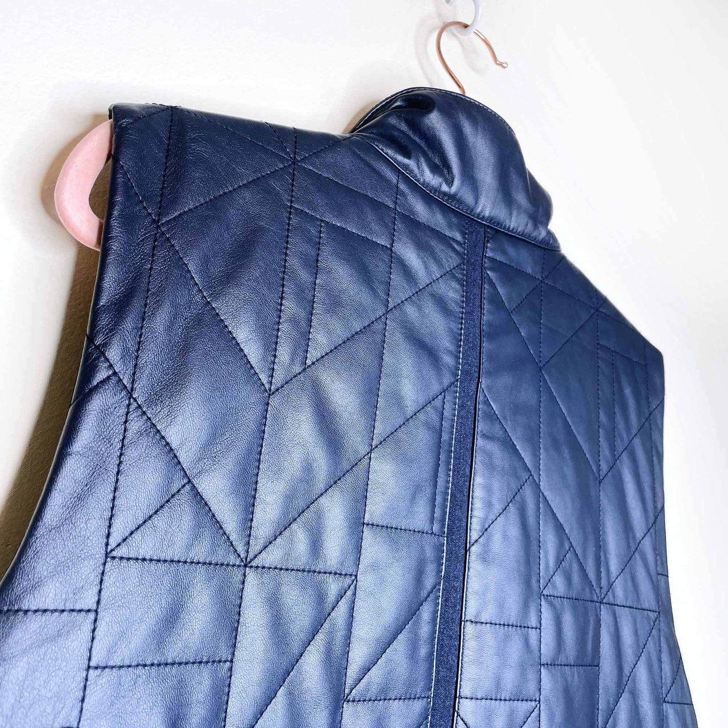 lafayette 148 leather quilted vest - size large