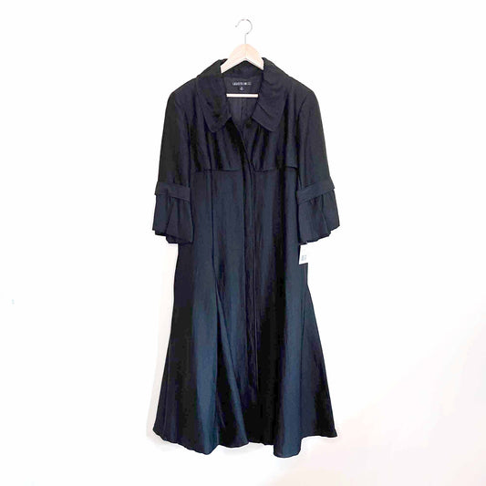 nwt lafayette 148 swing hem long black jacket - size 16