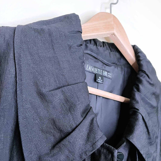 nwt lafayette 148 swing hem long black jacket - size 16