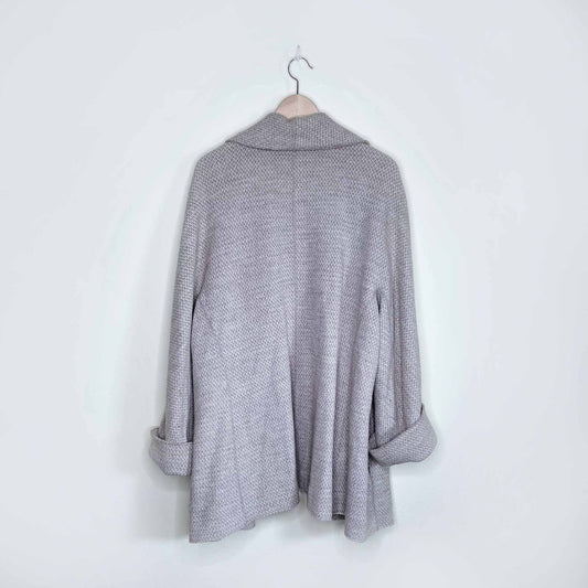 lafayette 100% wool open shawl neck oatmeal cardigan - size 2x