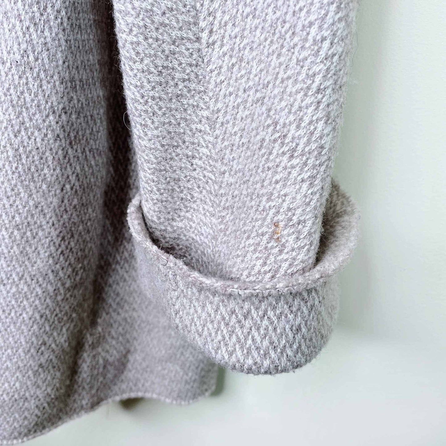 lafayette 100% wool open shawl neck oatmeal cardigan - size 2x