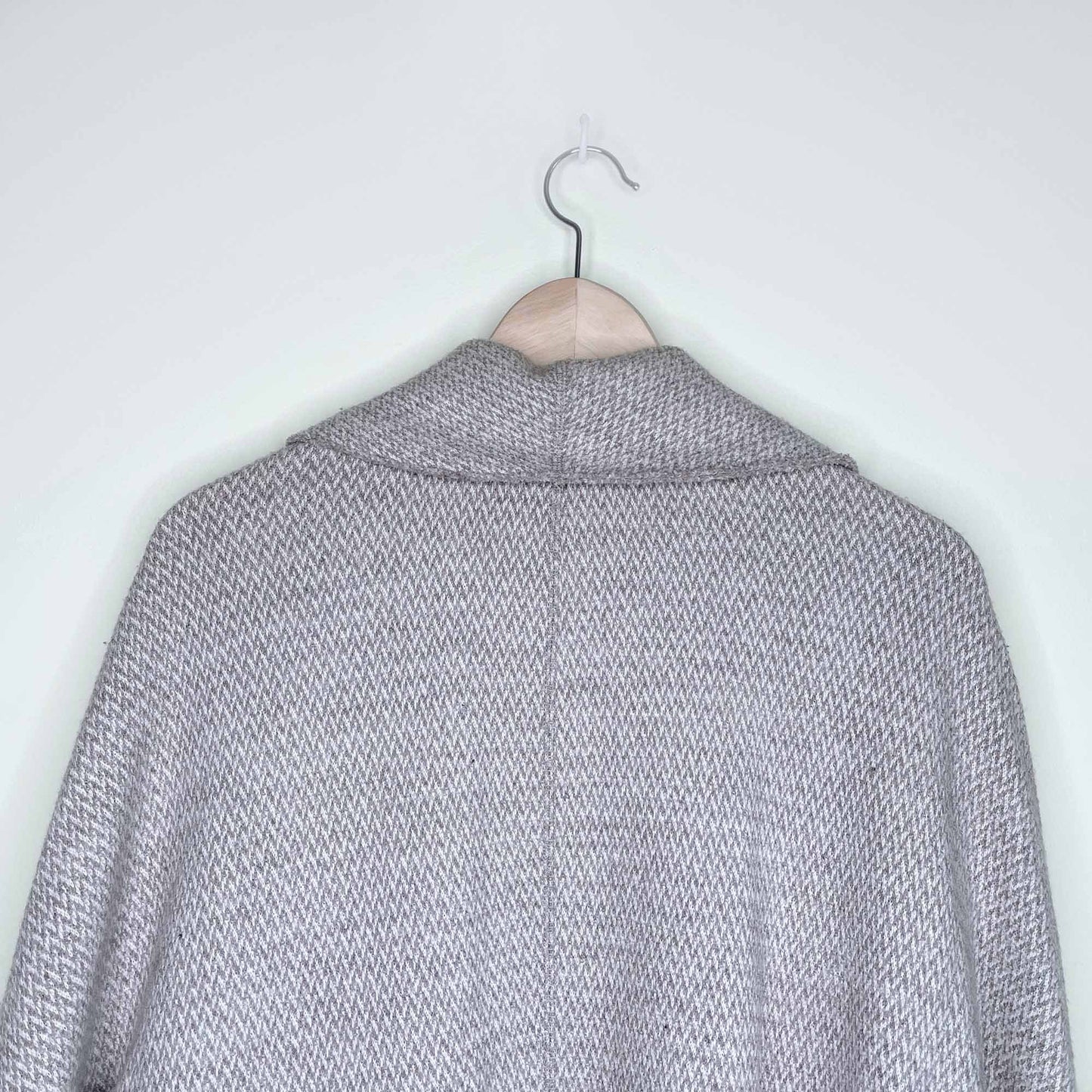 lafayette 100% wool open shawl neck oatmeal cardigan - size 2x