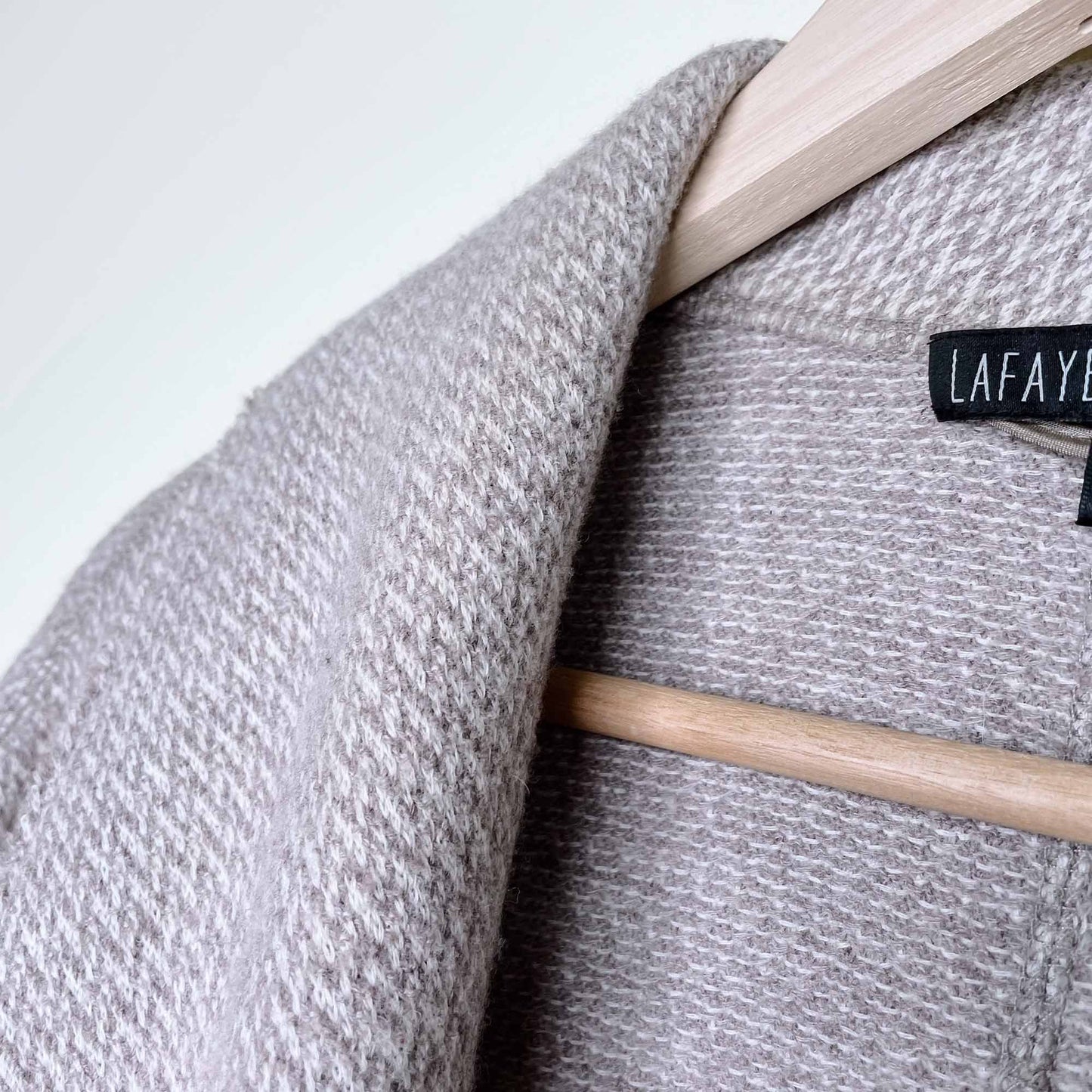 lafayette 100% wool open shawl neck oatmeal cardigan - size 2x