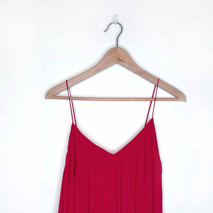 l'agence spaghetti strap pink silk chiffon summer dress - size sm/med