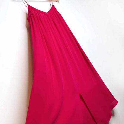 l'agence spaghetti strap pink silk chiffon summer dress - size sm/med