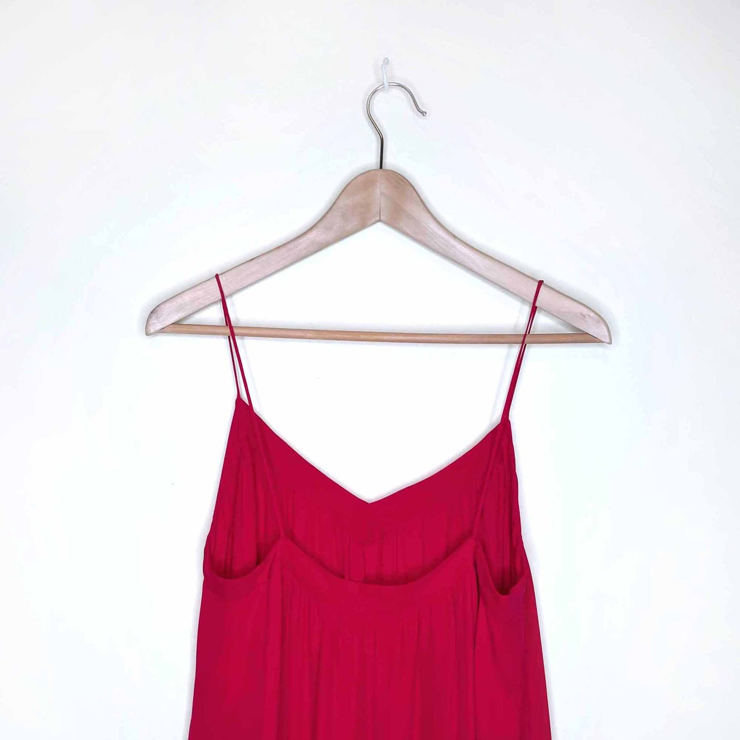 l'agence spaghetti strap pink silk chiffon summer dress - size sm/med