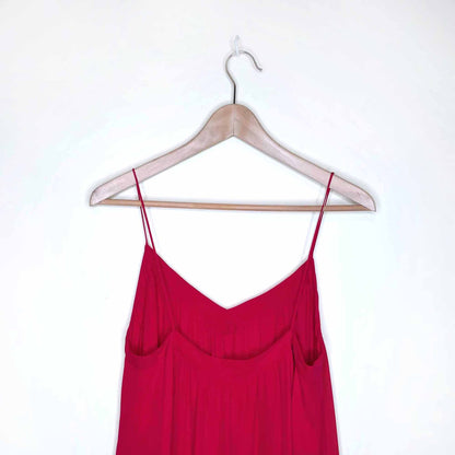 l'agence spaghetti strap pink silk chiffon summer dress - size sm/med