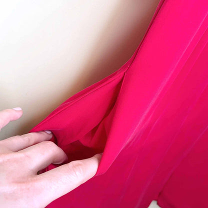 l'agence spaghetti strap pink silk chiffon summer dress - size sm/med