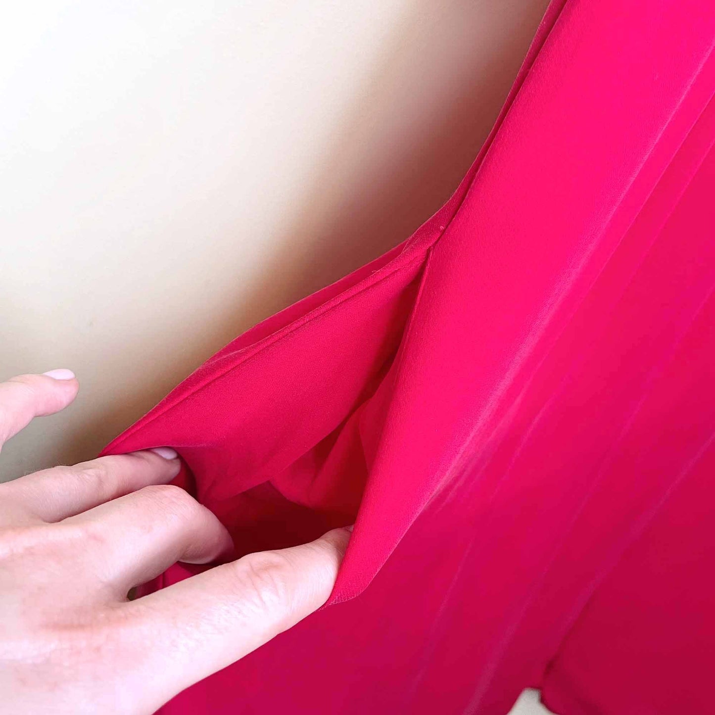 l'agence spaghetti strap pink silk chiffon summer dress - size sm/med
