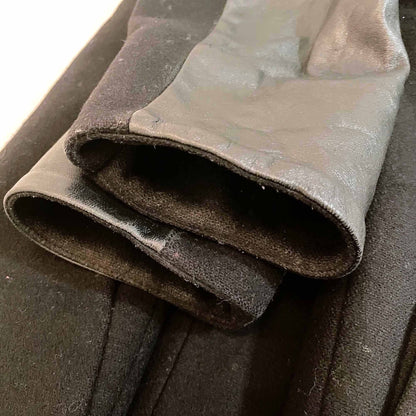 la marque wool-blend jacket with leather sleeves and collar - size medium