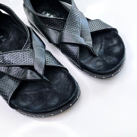 lamb bellatrix leather criss cross thong sandal - size 8