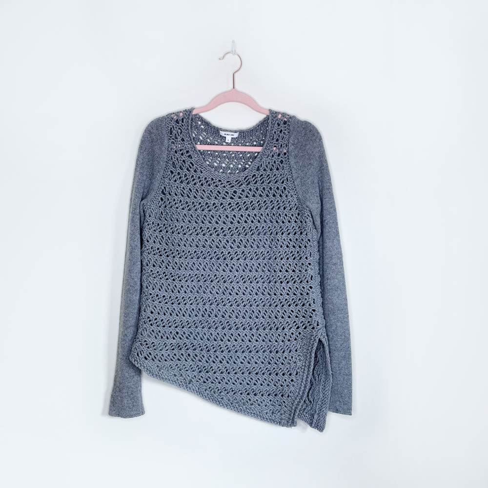 helmut lang wool-cashmere asymmetrical hem sweater - size small