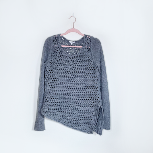 helmut lang wool-cashmere asymmetrical hem sweater - size small