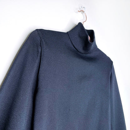 vintage lanvin black balloon sleeve turtleneck - size medium