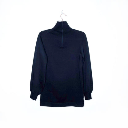 vintage lanvin black balloon sleeve turtleneck - size medium