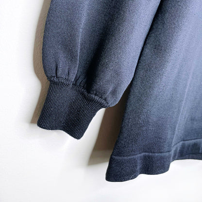 vintage lanvin black balloon sleeve turtleneck - size medium