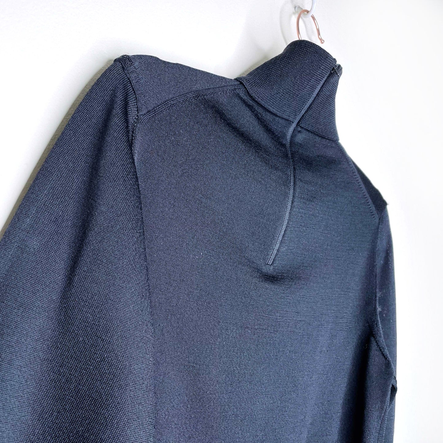 vintage lanvin black balloon sleeve turtleneck - size medium
