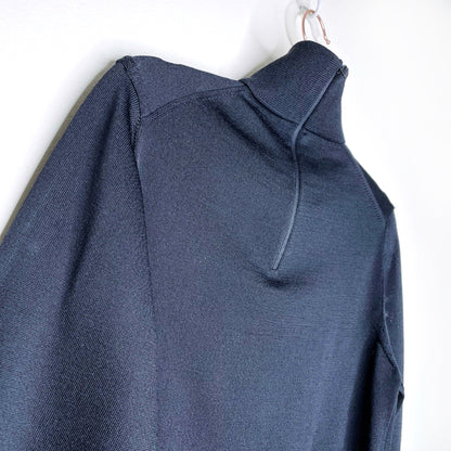 vintage lanvin black balloon sleeve turtleneck - size medium