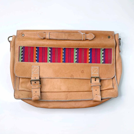 vintage macasa nicaragua leather boho laptop briefcase