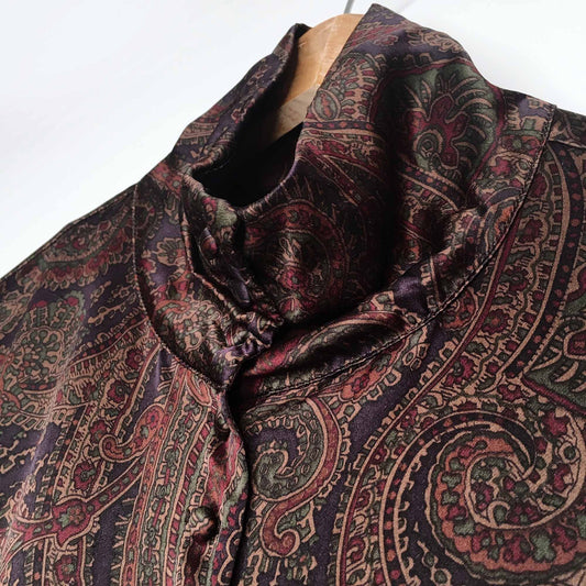 Lauren Ralph Lauren silk paisley high neck blouse - size Small Petite