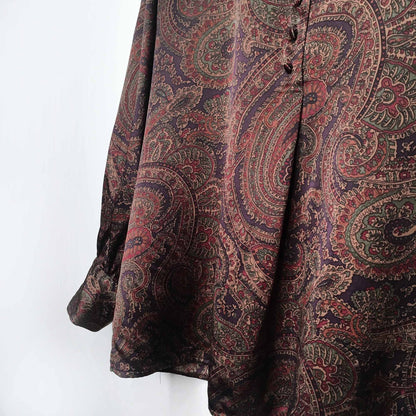 Lauren Ralph Lauren silk paisley high neck blouse - size Small Petite