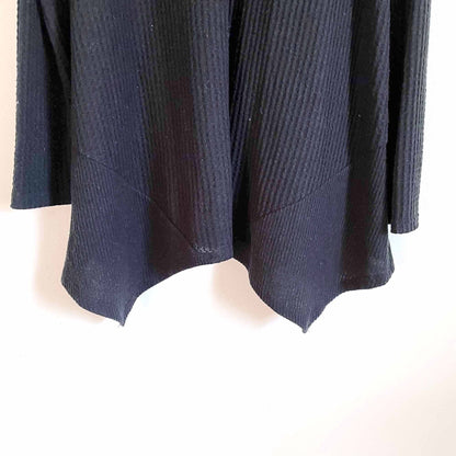 anthropologie lazy saturday black long sleeve waffle thermal - size medium