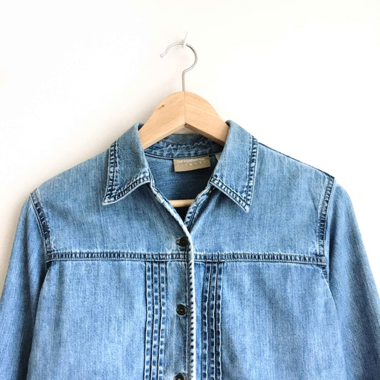 Vintage Liz Claiborne cropped denim button down - size 4